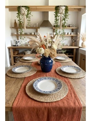 Atbyhome 6’lı Doğal Hasır Amerikan Servis Masa Seti – 30 cm