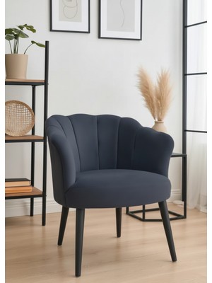 Waterybrook Tekli Berjer Koltuk - Papatya Babyface Kumaş – Siyah Ayaklı - 13 Renk Seçeneği