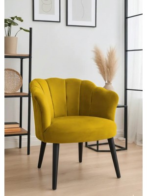 Waterybrook Tekli Berjer Koltuk - Papatya Babyface Kumaş – Siyah Ayaklı - 13 Renk Seçeneği