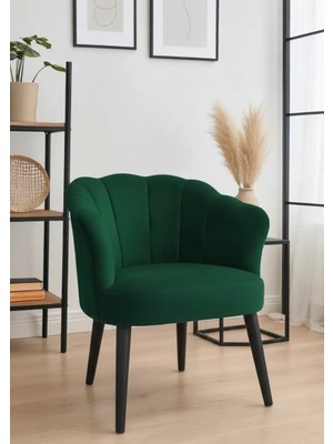 Waterybrook Tekli Berjer Koltuk - Papatya Babyface Kumaş – Siyah Ayaklı - 13 Renk Seçeneği