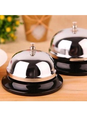 Çelik Gümüş Renk Büyük Boy Resepsiyon Otel Zili Masaüstü