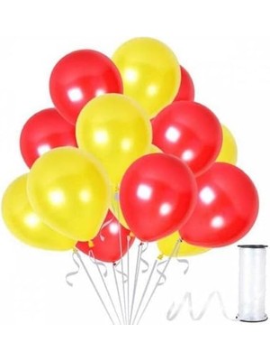Benim Marifetlerim - Sarı Kırmızı Metalik Balon 12 Inch 10 Adet