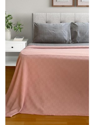 CINARSTORE Çift Kişilik Doğal Pamuk Pike Pudra, Dört Mevsim Pike, 200X240 Cm, 1275 gr