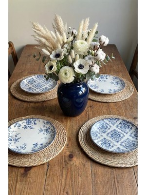 Atbyhome 4’lü Doğal Hasır Amerikan Servis Masa Seti – 30 cm