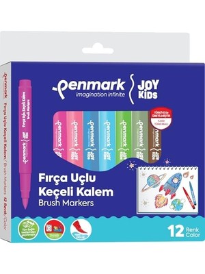 Süper Yıkanabilir Brush Uçlu Keçeli Kalem 12'li