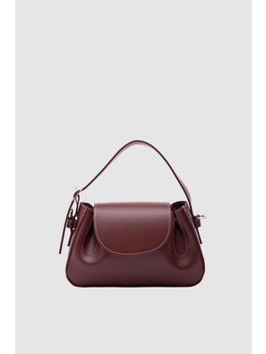 Shule Bags Lover Oval Çapraz Çanta Bordo