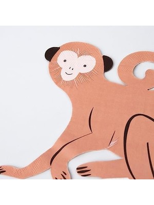 - Monkey Die Cut Napkins - Peçeteler - 16'lı