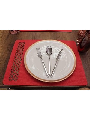 CINARSTORE Kırmızı Egzotik Lazer Kesim Deri Amerikan Servis 2 Adet 35X45 cm