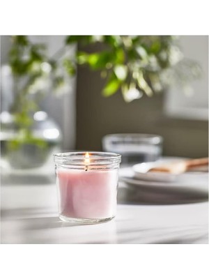 Lugnare Cam Kokulu Mum (Yasemin/pembe), Çap: 7,5 cm
