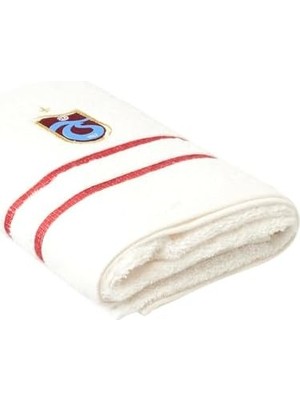 CINARSTORE Trabzonspor Lisanslı BASKILI%100 Pamuk Yüz Havlusu, Beyaz, 50X90 cm