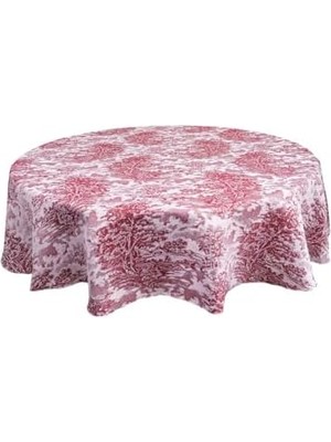 & Laurel Dokuma Kumaş Masa Örtüsü Mavi Ağırlıklı (160 Yuvarlak)