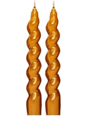 2'li Twirl Glow Şamdan Mum Seti (18 Cm)