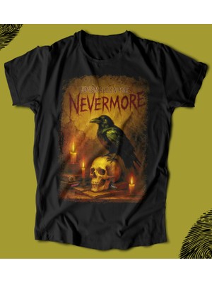 Butişört 'edgar Allan Poe's - Nevermore - The Raven'  Baskılı 'regular-Fit' Unisex Tişört