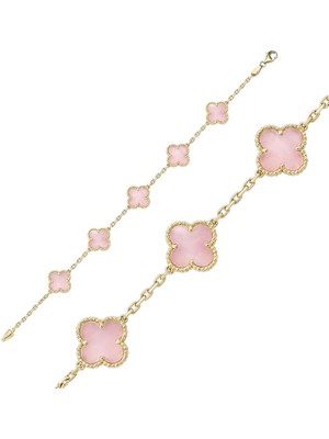 Lilarote Pembe Yonca Bileklik