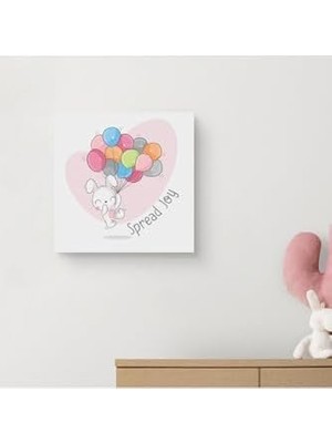 Spread Joy | Çizgi Karakter Tasarımlı Bebek Odasına Özel Kanvas 25 x 25 cm Ölçüsündedir.