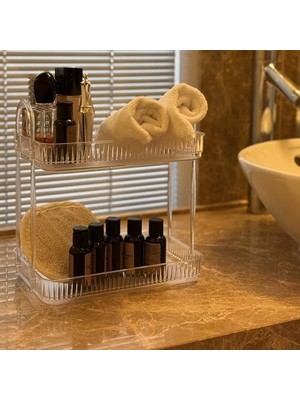 CINARSTORE Banyo Düzenleyici Organizer Banyo Rafı (Şeffaf)