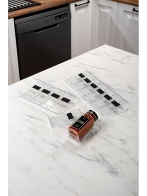 12 Parça Şeffaf-Lego Baharatlık Standı Çok Amaçlı Düzenleyici Makyaj Organizer -12