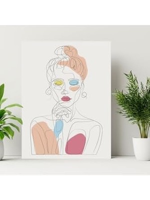 CINARSTORE Düşünen Kız Tasarımlı Dekorasyon 30X40 Kanvas Tablo