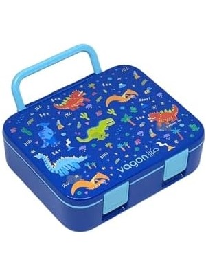 Bento 1000ML Lunchbox Tek Katlı 3 Bölmeli Kulplu Abs Plastik Çocuk Sefer Tası Yemek Kutusu (Lacivert)