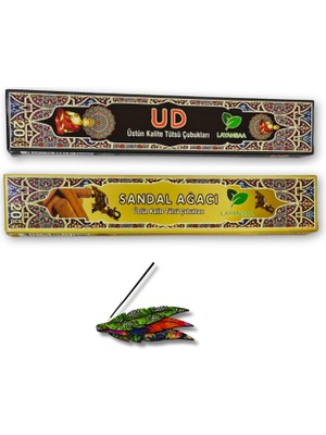 Layansaa Çubuk Tütsü  Ud + Sandal Ağacı Tütsü 240 Adet 2 Paket + Tütsülük 1 Adet