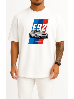 Bahriyeli Collection Oversize E92 Bmw M3 Araba Göğüs Baskılı Unisex T-Shirt