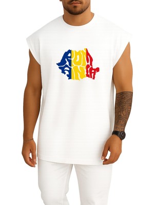 Bahriyeli Collection Oversize Romania Göğüs Baskılı Atlet