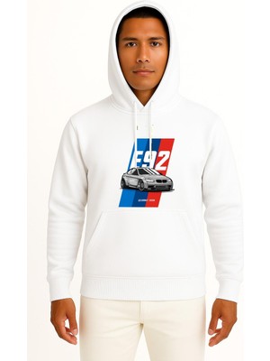 Bahriyeli Collection Kapüşonlu E92 Bmw M3 Araba Göğüs Baskılı Unisex Sweatshirt