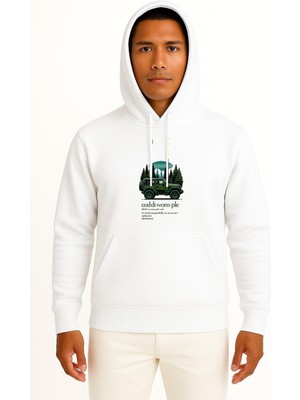 Bahriyeli Collection Kapüşonlu Coddiwomple Belirsiz Bir Hedefe Doğru Amaçlı Bir Şekilde Seyahat Etmek Göğüs Baskılı Unisex Sweatshirt