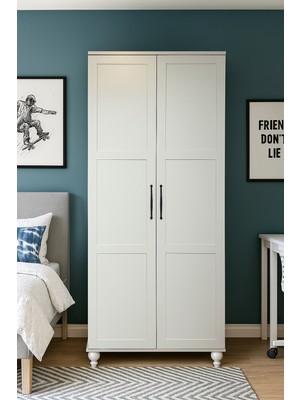 Arion Alin Mdf 2 Kapaklı Çekmeceli Genç Odası Dolabı | Rehau Kaplama Kapaklar | Ağaç Ayaklar