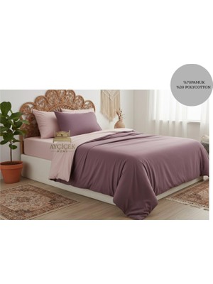 Ayçiçek Home Tek Kişilik Nevresim Takımı 100/200 Lastiksiz Çarşaf 160/215 Yorgan Ölçüsü