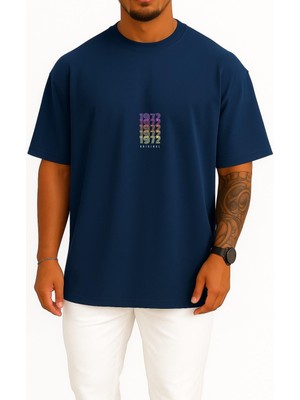 Bahriyeli Collection Oversize 1972 Original Vintage Göğüs Baskılı Unisex T-Shirt