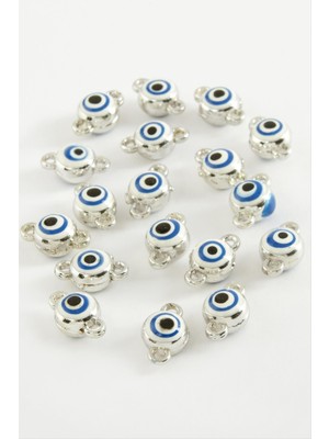 Zero Storozal Nazar Çift Kulplu Mineli Bileklik ve Kolye Ucu Aparatı 1 Adet-Mavi