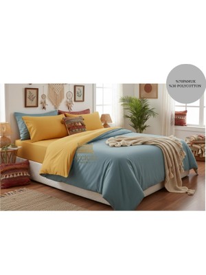 Ayçiçek Home Tek Kişilik Nevresim Takımı 100/200 Lastiksiz Çarşaf 160/215 Yorgan Ölçüsü