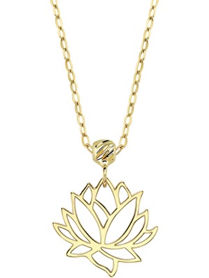 Hakan Mücevherat Lotus Çiçeği 14 Ayar Altın Kolye