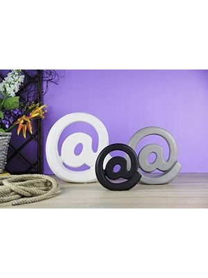 CINARSTORE ve Işareti Şeklinde Seramik Kırık Beyaz Dekoratif Süs Eşyası