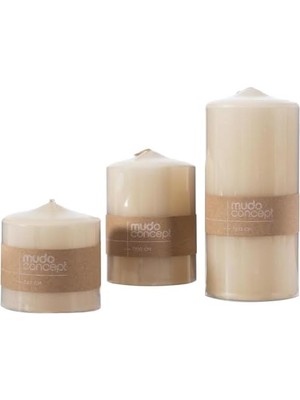 Sütun Mum Krem 7X15 cm