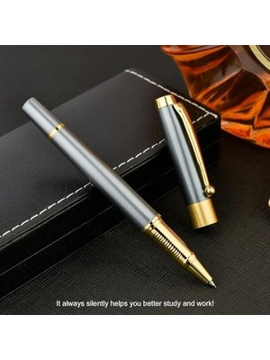 CINARSTORE Tükenmez Kalem, Uzman Kalem Seti, Metalik Gümüş Lake ve Krom Kaplama, 2 Adet Siyah Mürekkepli Yedek Uçlu Lüks Kalem, Ofis ve Profesyonel Kullanım Için Hediye Seti