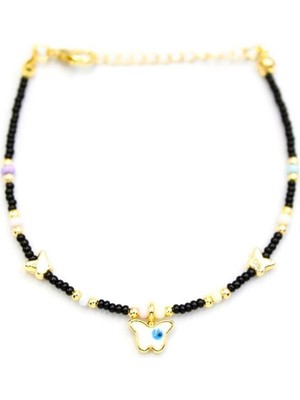 ModaSize Kelebek Boncuk Bileklik - Siyah