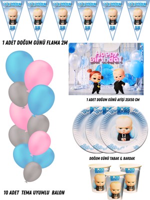 Patron Bebek The Boss Baby Girl 24 Kişilik Doğum Günü Parti Malzemeleri Süsleri Partymix