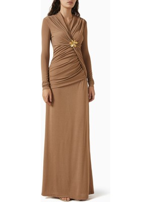 21SIX Pamuklu Jarse Nomie Maxi Kadın Elbise