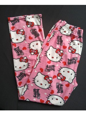 Bukadınca Hello Kitty Desenli Pijama Tek Alt (Koyu Pembe Süet)