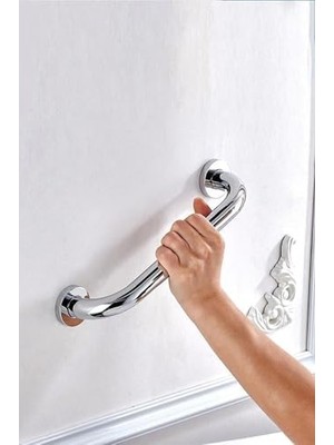 CINARSTORE Yaşlı, Bedensel Engelli Tutunma Barı, Hasta Tutunma Barı, Küvet Tutamağı, Krom Kaplama (40CM)