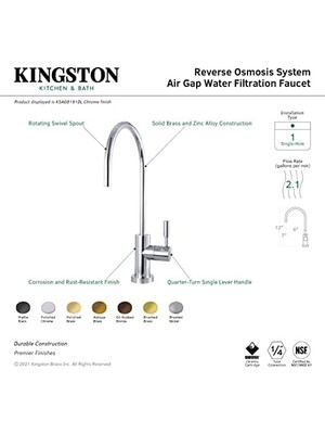 CINARSTORE KSAG8197DL Su Filtrasyon Musluk, Fırçalanmış Pirinç