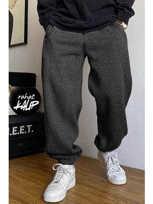 BSBSPOR Içi Şardonlu Paçası Lastikli Bol Kalıp Rahat Eşofman Altı Erkek / Kadın Uyumlu