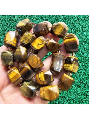 Dikdörtgen Kahve Kaplan Gözü Taşı 13 mm