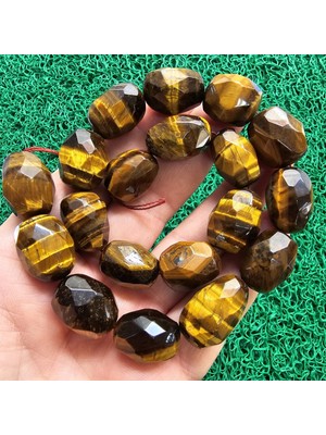 Silindir Kahve Kaplan Gözü Taşı 14 mm