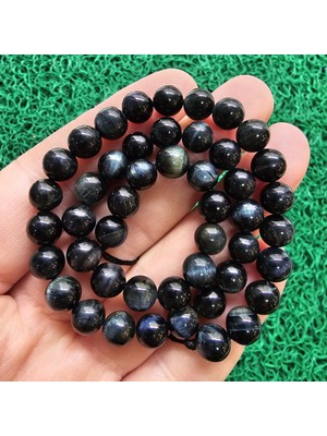 Küre Siyah Kaplan Gözü Taşı 8 mm