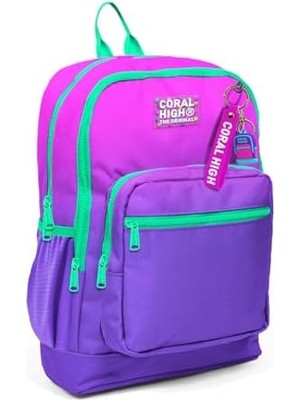 Dört Bölmeli Pembe Mor Renk Geçişli Ilkokul Sırt Çantası - Kız Çocuk