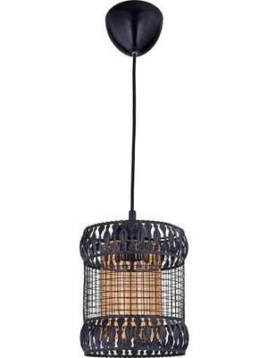 Aşiyan Tekli Avize Siyah