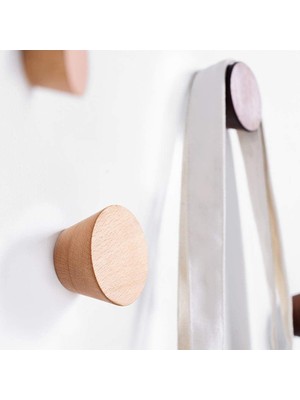 Mavi Trend Ahşap 4 Lü Koni Duvar Askılık Modern Iskandinav Stili Portmanto Askı Natürel